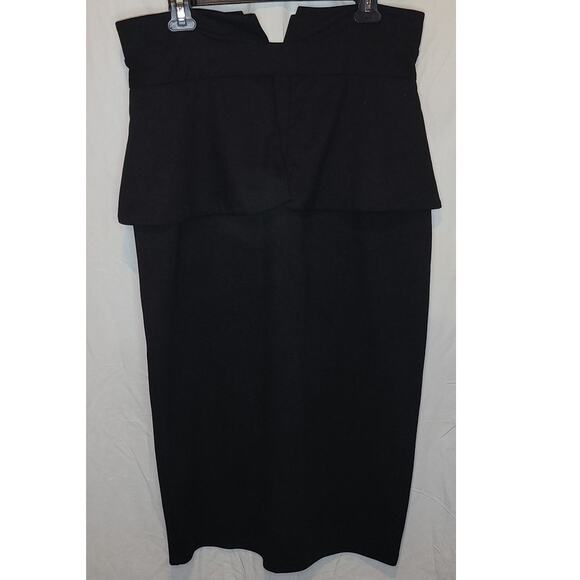 Shein Curve Black Peplum Pencil Skirt Women’s Plus Size 1XL - Picture 1 of 5